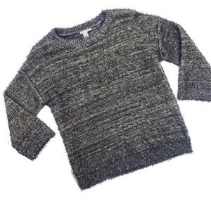 Halogen Black and Gray Fuzzy Sweater Sweatshirt